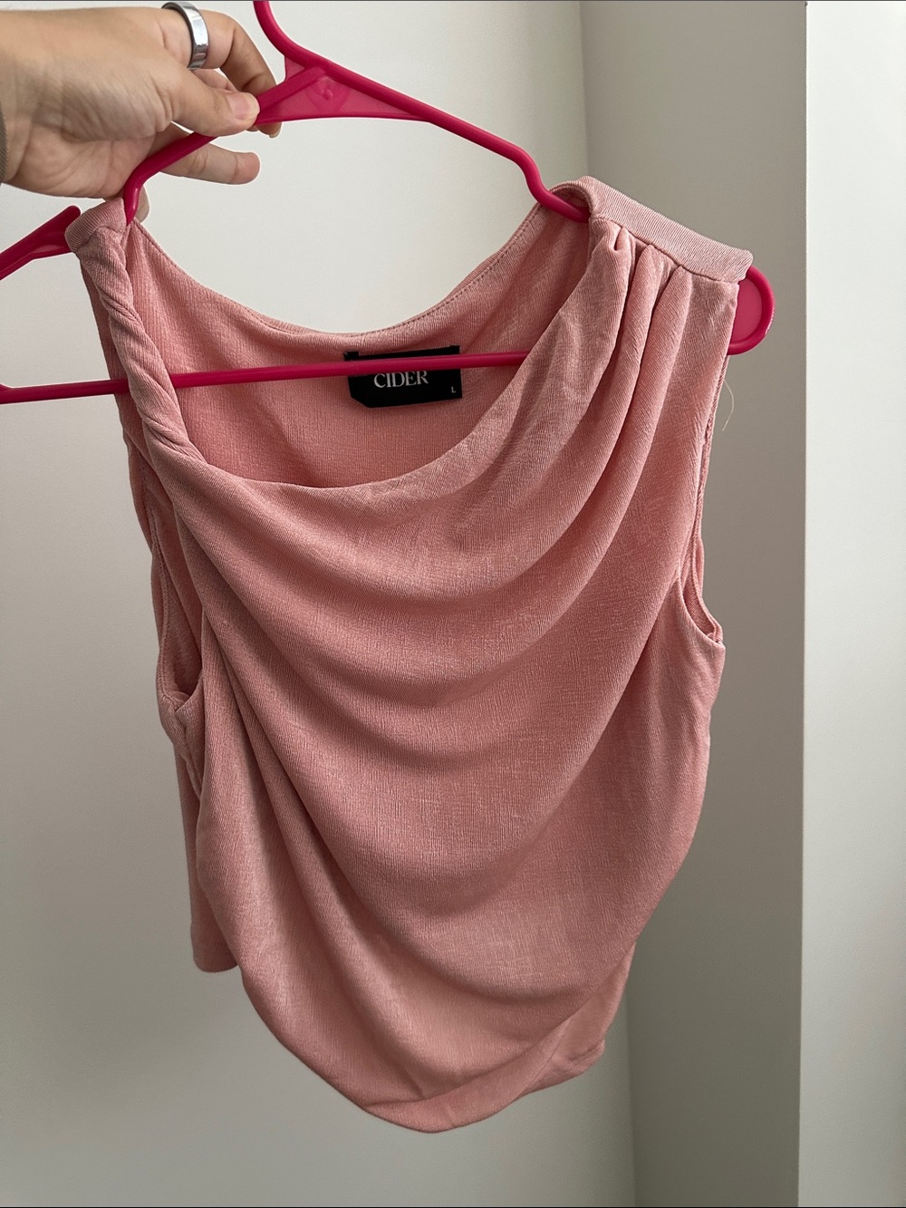Cider Draped Sleeveless Camisole in Dusty Rose